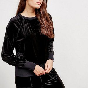 RAG & BONE BLACK RAGLAN VELVET CLASSIC PULLOVER